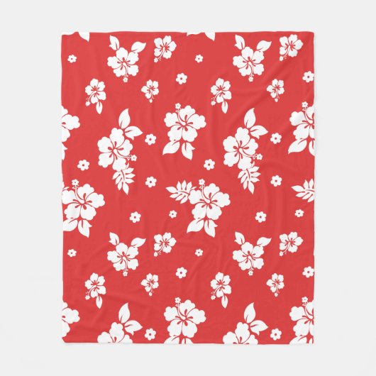 Aloha Red Classic Hawaiian Seamless Pattern Fleece Deken (Voorkant)