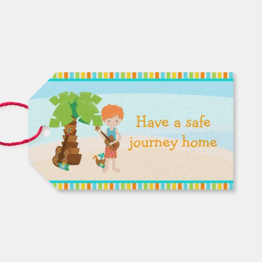 Aloha Red Hair Boy Cadeaulabel (Achterkant Horizontaal)