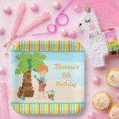 Aloha Red Hair Boy Party Papieren Bordje (Feest)