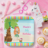 Aloha Red Hair Girl Party Papieren Bordje (Feest)