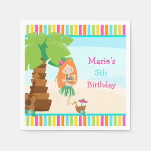 Aloha Red Hair Girl Party Servet