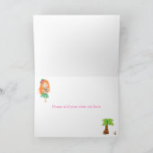 Aloha Red Hair Girl Verjaardag Kaart (Binnen)