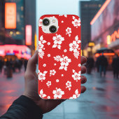 Aloha Red Klassiek Hawaiaans Naadloos Patroon iPhone Hoesje