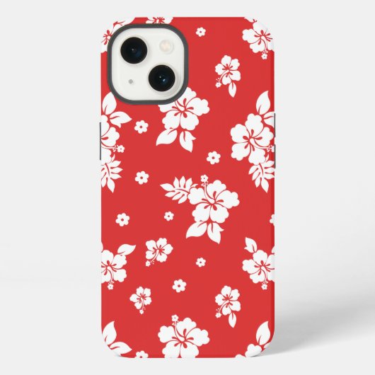 Aloha Red Klassiek Hawaiaans Naadloos Patroon iPhone Hoesje (Achterkant)