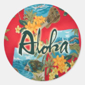 Aloha Red Ronde Sticker (Voorkant)