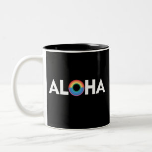 Aloha Regenboog Eiland Hawaï Pride LGBTQ Tweekleurige Koffiemok