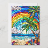 Aloha regenboog hemeleiland gebrandschilderd glas  (Voorkant)