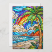 Aloha regenboog hemeleiland gebrandschilderd glas  (Voorkant)