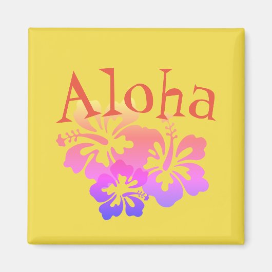 Aloha Regenboog Hibiscus Magneet (Voorkant)