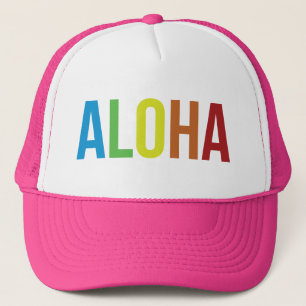 Aloha regenboogroze trucker pet