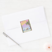 Aloha! Reisposter in Hawaii  stijl Vierkante Sticker (Envelop)