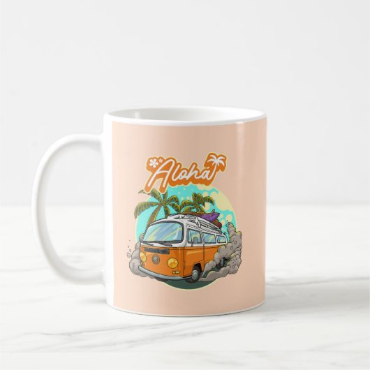 Aloha Retro Surf Van Koffiemok (Links)