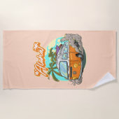 Aloha Retro Surf Van Strandlaken (Voorkant)