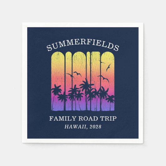 Aloha Retro Tropical Road Trip Matching Family Servet (Voorkant)