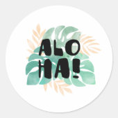 Aloha Ronde Sticker (Voorkant)