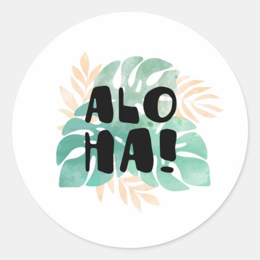 Aloha Ronde Sticker (Voorkant)
