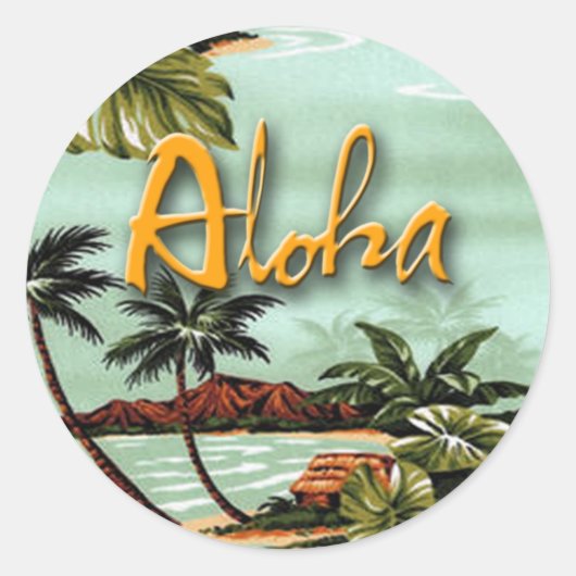 Aloha Ronde Sticker (Voorkant)