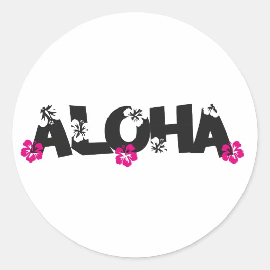 Aloha Ronde Sticker (Voorkant)