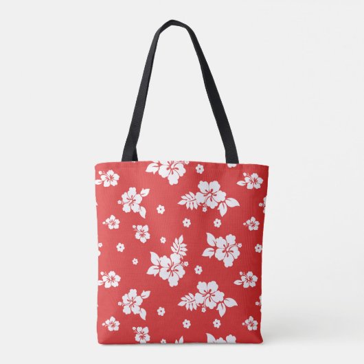 Aloha rood klassiek Hawaïaans patroon Tote Bag (Achterkant)