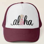 Aloha Roze Ananas Trucker Hoed Pet (Voorkant)
