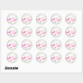 Aloha roze flamingo's tropische krans dank u ronde sticker (Vel)