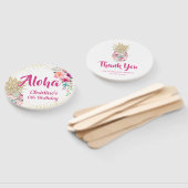 Aloha Roze Goud Ananas Verjaardagsgunst Hand Fan Handwaaier (Niet-gemonteerd)