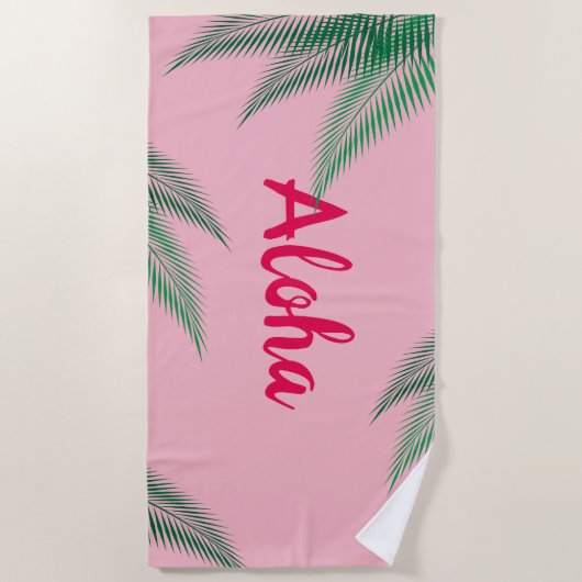 Aloha roze strandlaken (Voorkant)