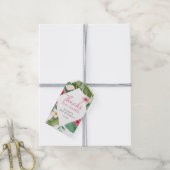 Aloha roze tropische bloemen verjaardag cadeaulabel (Met Touw)