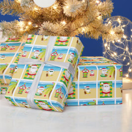 Aloha Santa Claus Wrapping Paper Cadeaupapier