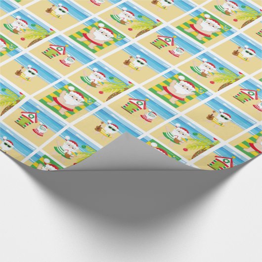 Aloha Santa Claus Wrapping Paper Cadeaupapier (Hoek)