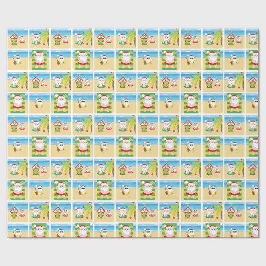 Aloha Santa Claus Wrapping Paper Cadeaupapier (Vlak)