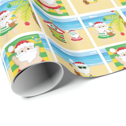 Aloha Santa Claus Wrapping Paper Cadeaupapier (Rol Hoek)
