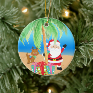 Aloha Santa en Friend Keramisch Ornament