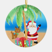Aloha Santa en Friend Keramisch Ornament (Voorkant)
