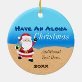 Aloha Santa en Friend Keramisch Ornament (Achterkant)