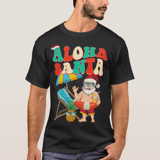 Aloha Santa in juli Kerstman T-shirt (Voorkant)