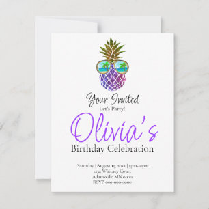 Aloha schattig ananas verjaardagsfeestje kaart
