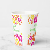 Aloha Schattige Hawaïaans Kinder 1e Verjaardagsfee Papieren Bekers (Links)