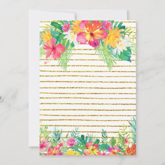 Aloha Script Tropical Birthday Luau Invitation Kaart (Achterkant)