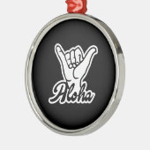 Aloha Shaka Hand, Hang Loose bord Metalen Ornament (Links)