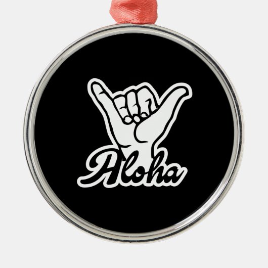 Aloha Shaka Hand, Hang Loose bord Metalen Ornament (Voorkant)