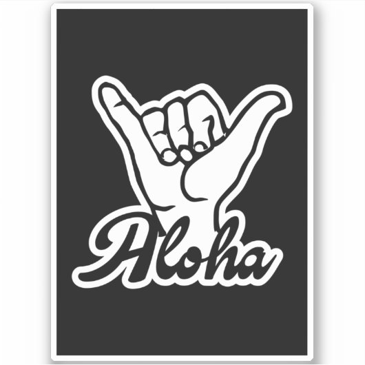 Aloha Shaka Hand, Hang Loose sign Sticker (Voorkant)