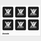 Aloha Shaka Hand, Hang Loose sign Vierkante Sticker (Vel)
