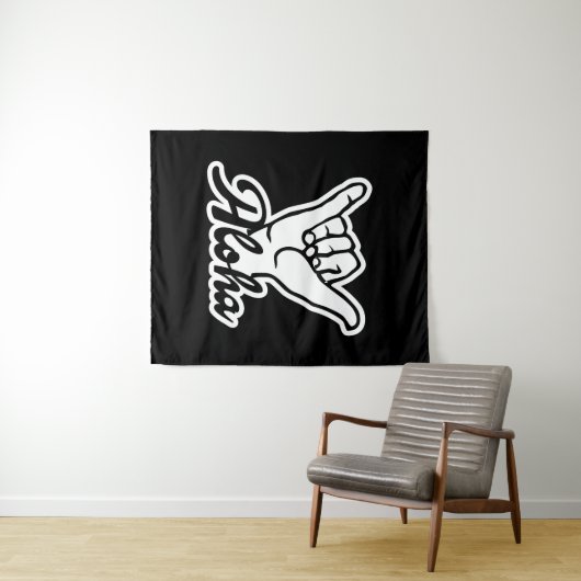 Aloha Shaka Hand, Hang Loose sign Wandkleed (In Situ (horizontaal))