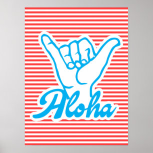 Aloha, Shaka Hand Poster