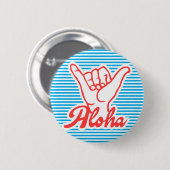Aloha Shaka Hands, blauwe versie Ronde Button 5,7 Cm (Voorkant /achterkant)