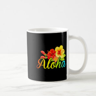 Aloha shirt hawaiaanse bloem hawaii vakantie vrouw koffiemok