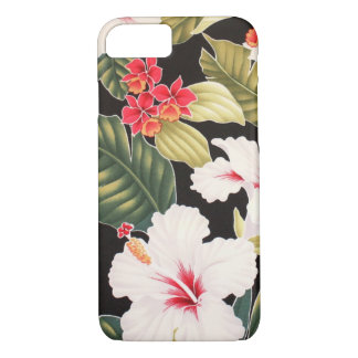 Aloha Shirt Hibiscus zwart Case-Mate iPhone Case
