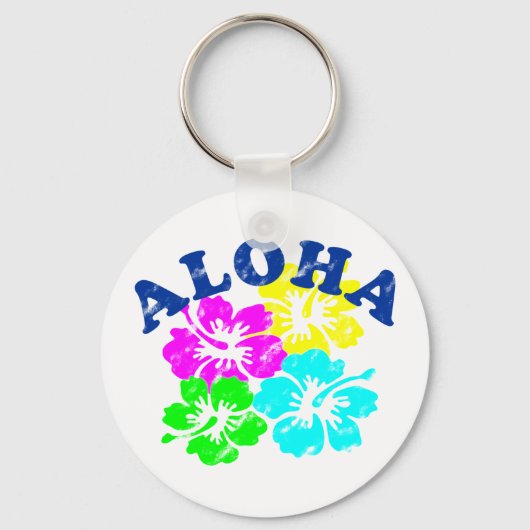 Aloha  sleutelhanger Colorful Hawaiian Flowers (Voorkant)
