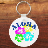 Aloha  sleutelhanger Colorful Hawaiian Flowers (Voorkant)